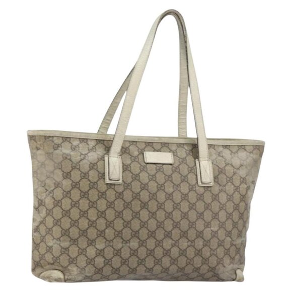 Gucci Handbags - GUCCI GG Supreme Tote Bag PVC Beige 211137 Auth 156914